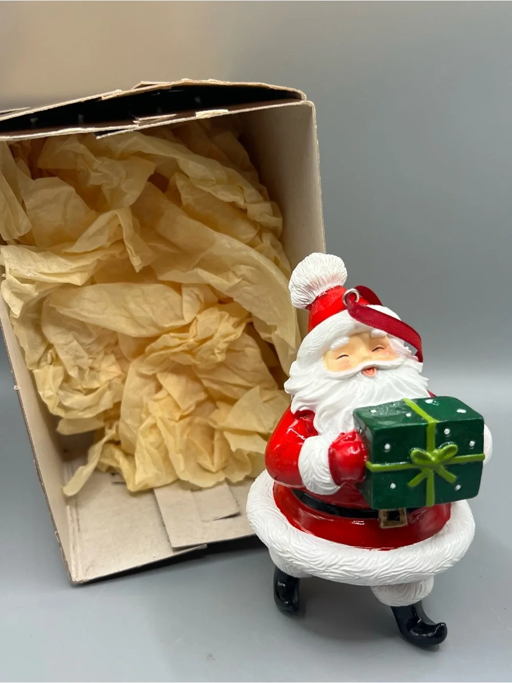 Santa Ornament Resin Wood Kitschy Cute Pier 1 Style? MCM